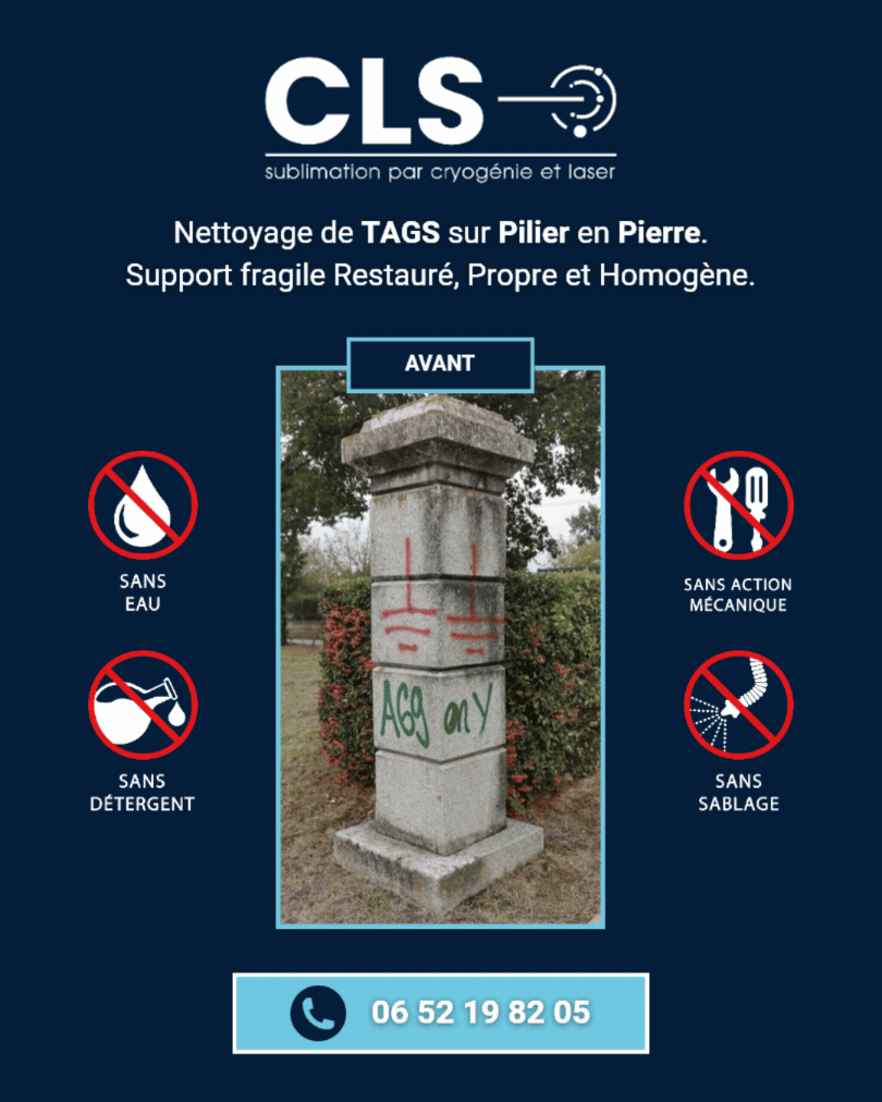 Post LinkedIn du Nettoyage de TAGS sur Pilier en Pierre